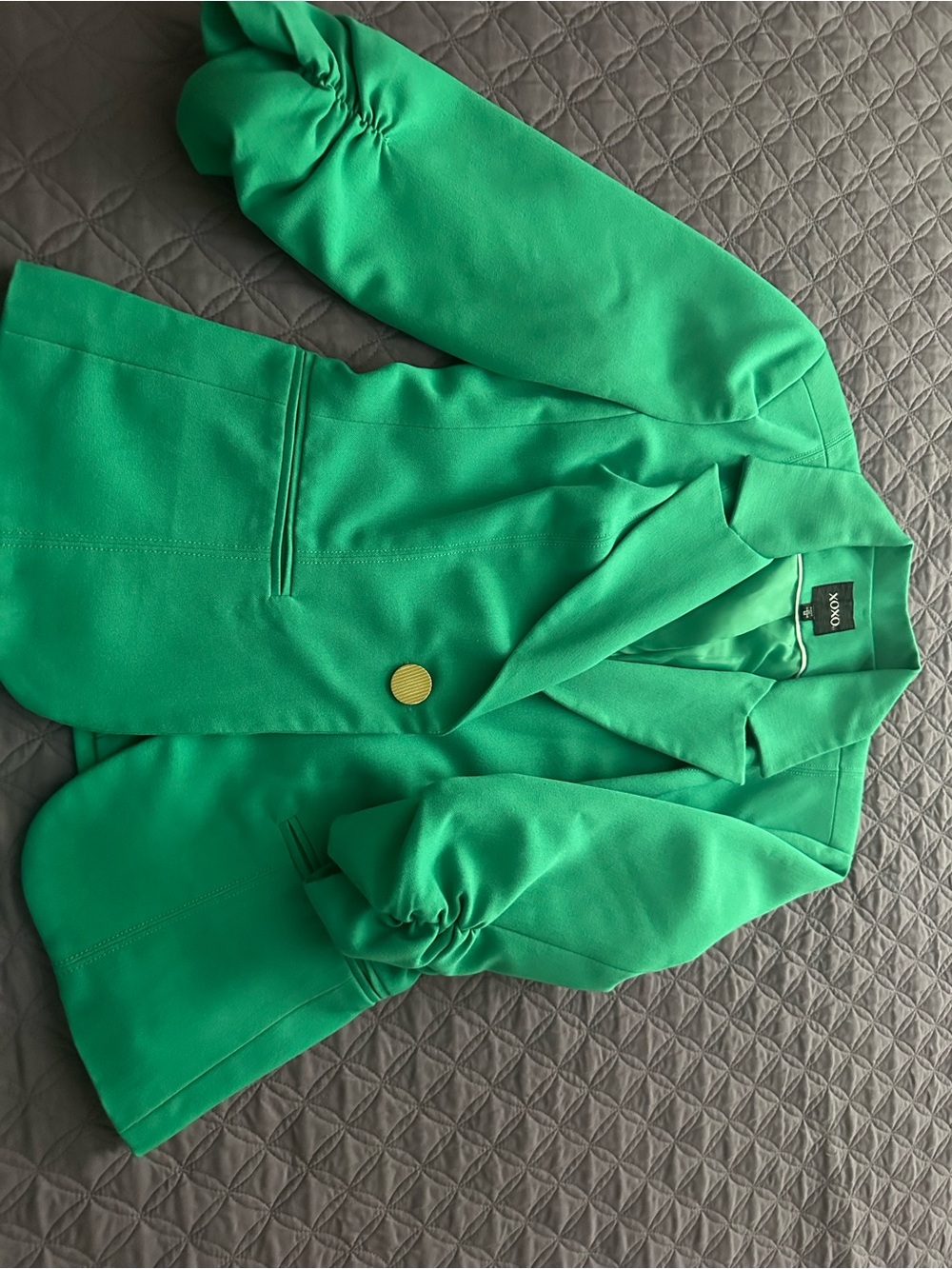 XOXO Bright Green Single-Button Blazer